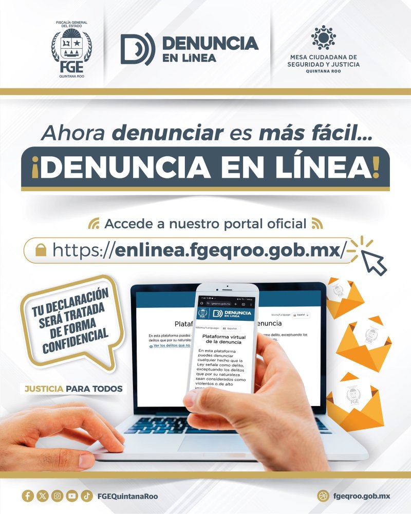 Ahora en #QuintanaRoo es más fácil denunciar.