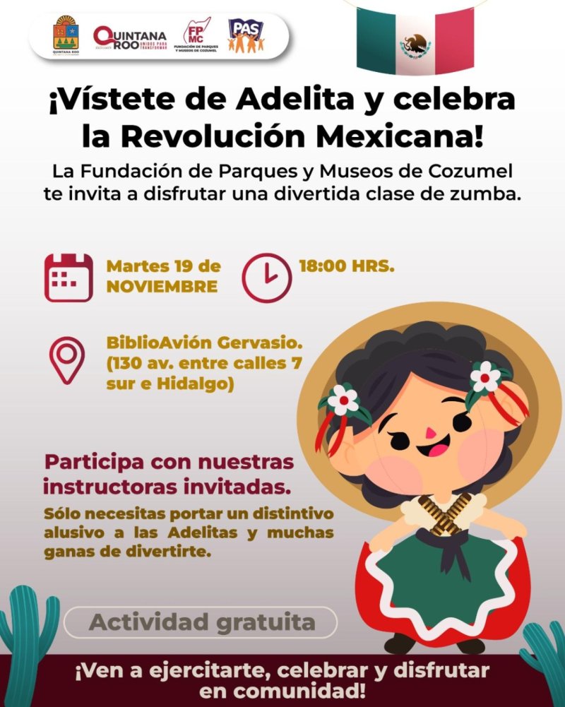 Celebra la FPMC la Revolución Mexicana con clase de Zumba “Vístete de Adelita”