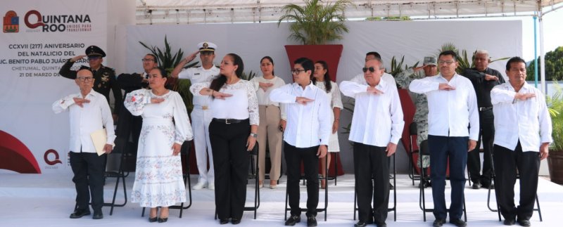 Conmemoraron en Chetumal el Aniversario del natalicio de Benito Juárez