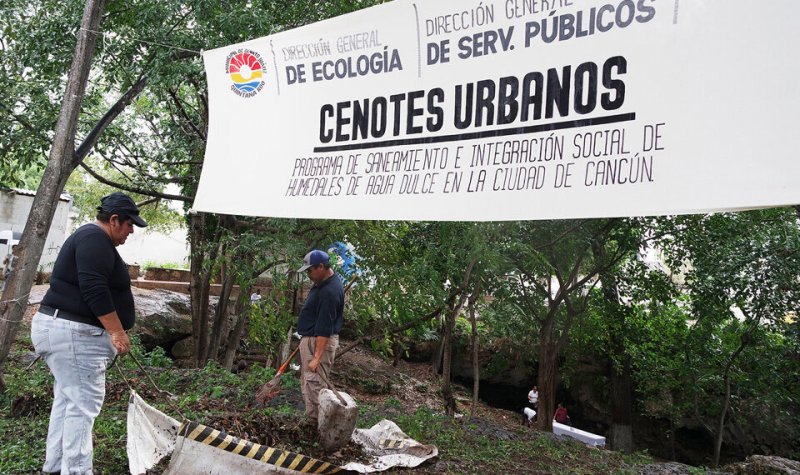 Continuará este año la limpieza de cenotes urbanos en Cancún