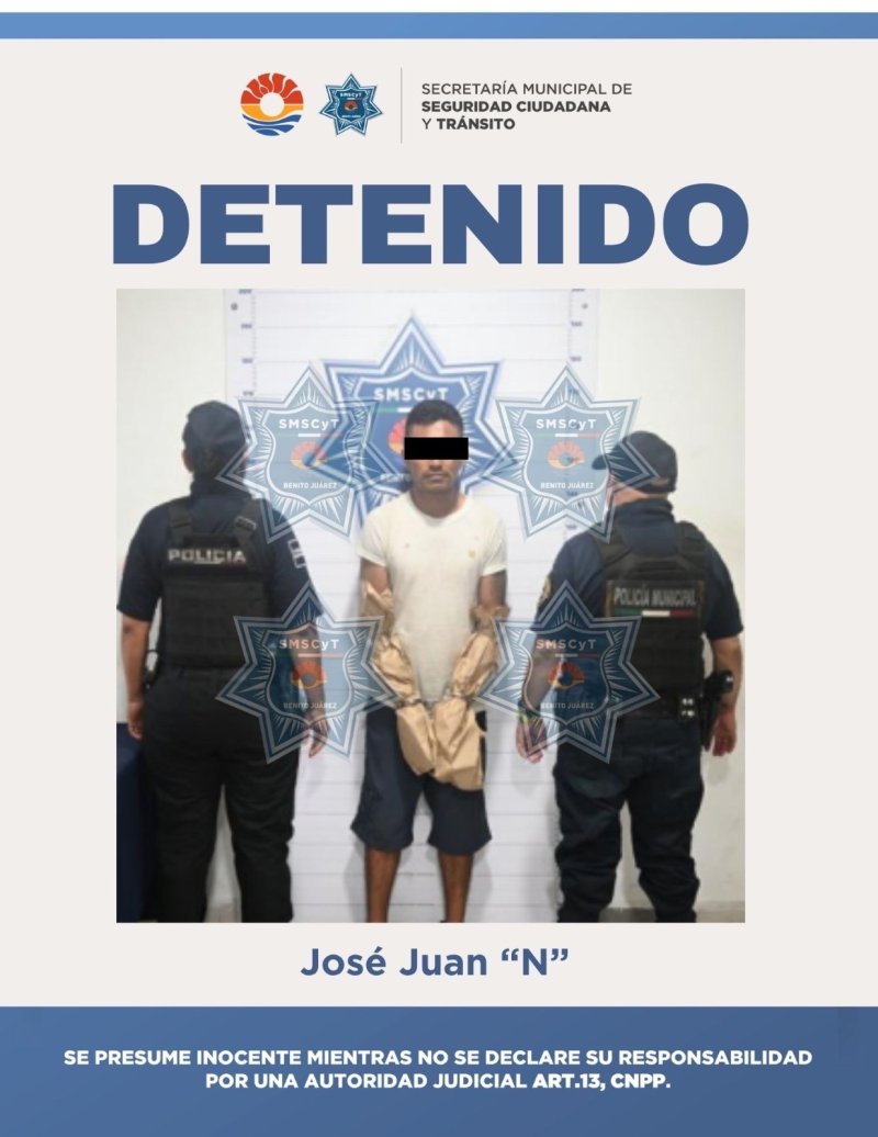 DETENIDO POR ROBO CON VIOLENCIA EN GRADO DE TENTATIVA