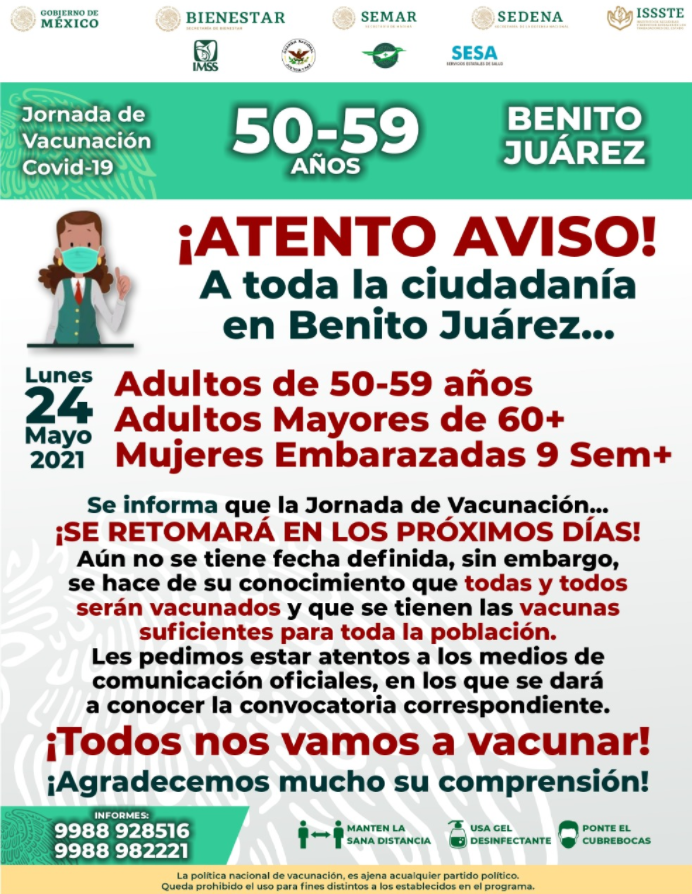 Incumplen promesa de reanudar la vacunación anticovid en Cancún