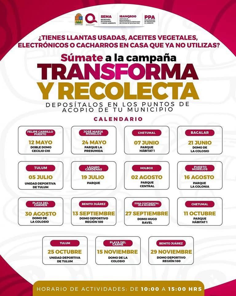 Inicia SEMA campaña de acopio de residuos “Transforma y Recolecta” en Felipe Carrillo Puerto