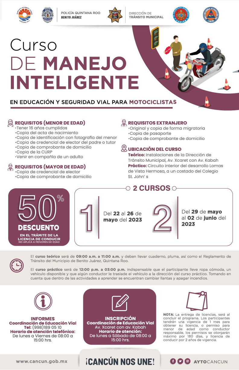 INVITA DIRECCIÓN DE TRÁNSITO A MOTOCICLISTAS AL CURSO DE “MANEJO INTELIGENTE 2023”