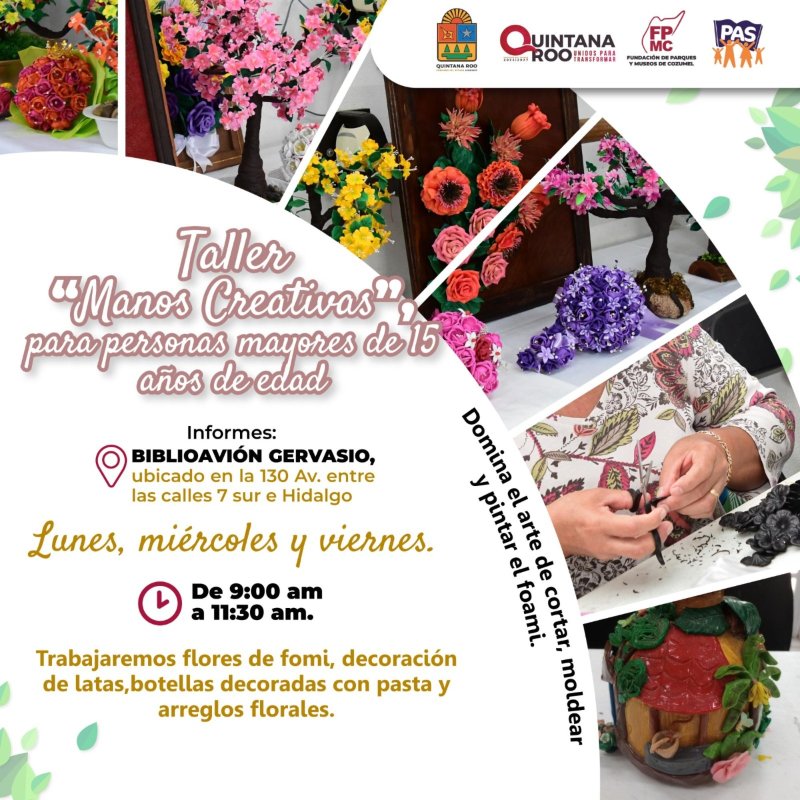 Invita la FPMC al taller gratuito “Manos Creativas” en el BiblioAvión Gervasio