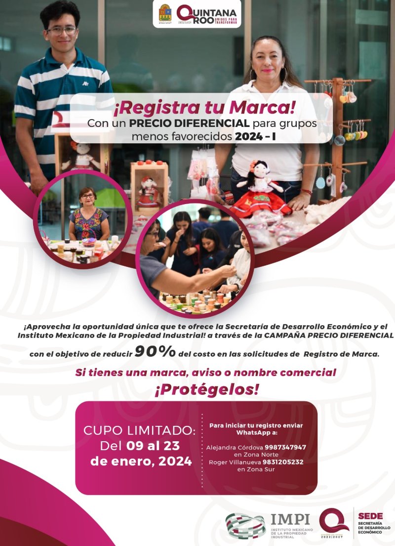 La SEDE e IMPI lanzan campaña de descuento en registro de marca