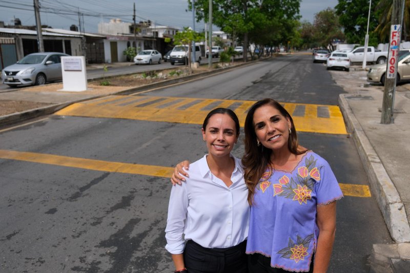 Mara Lezama y Ana Paty Peralta entregan obra de rehabilitación de la avenida Miguel Hidalgo de Cancún