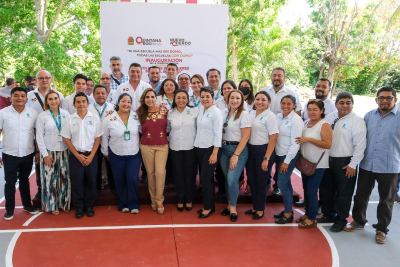 Cumple Mara Lezama compromiso asumido apenas el 31 de marzo pasado, al inaugurar domo en el Colegio de Bachilleres Plantel Bacalar
