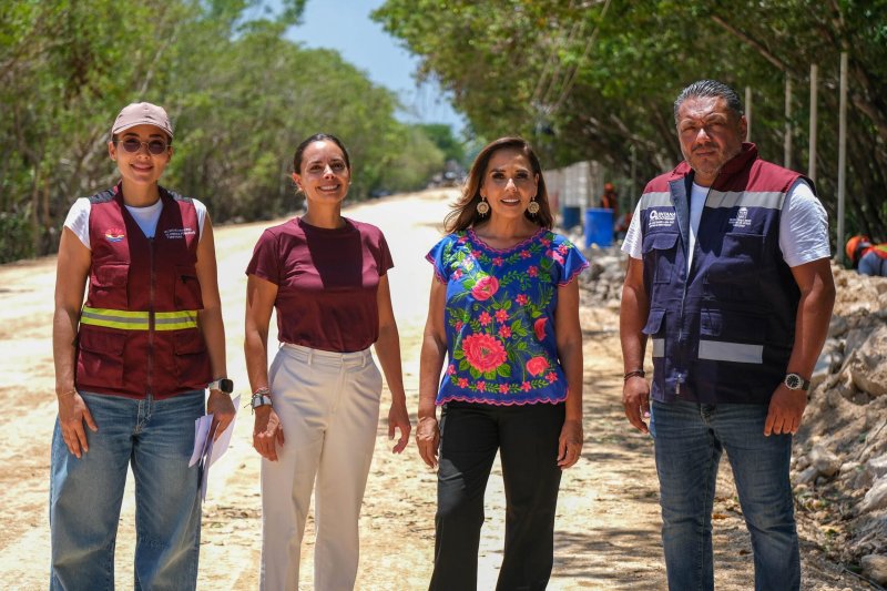 Supervisan Mara Lezama y Ana Paty Peralta reconstrucción de la calle 82, en beneficio de más de 5 mil estudiantes de la Unicaribe