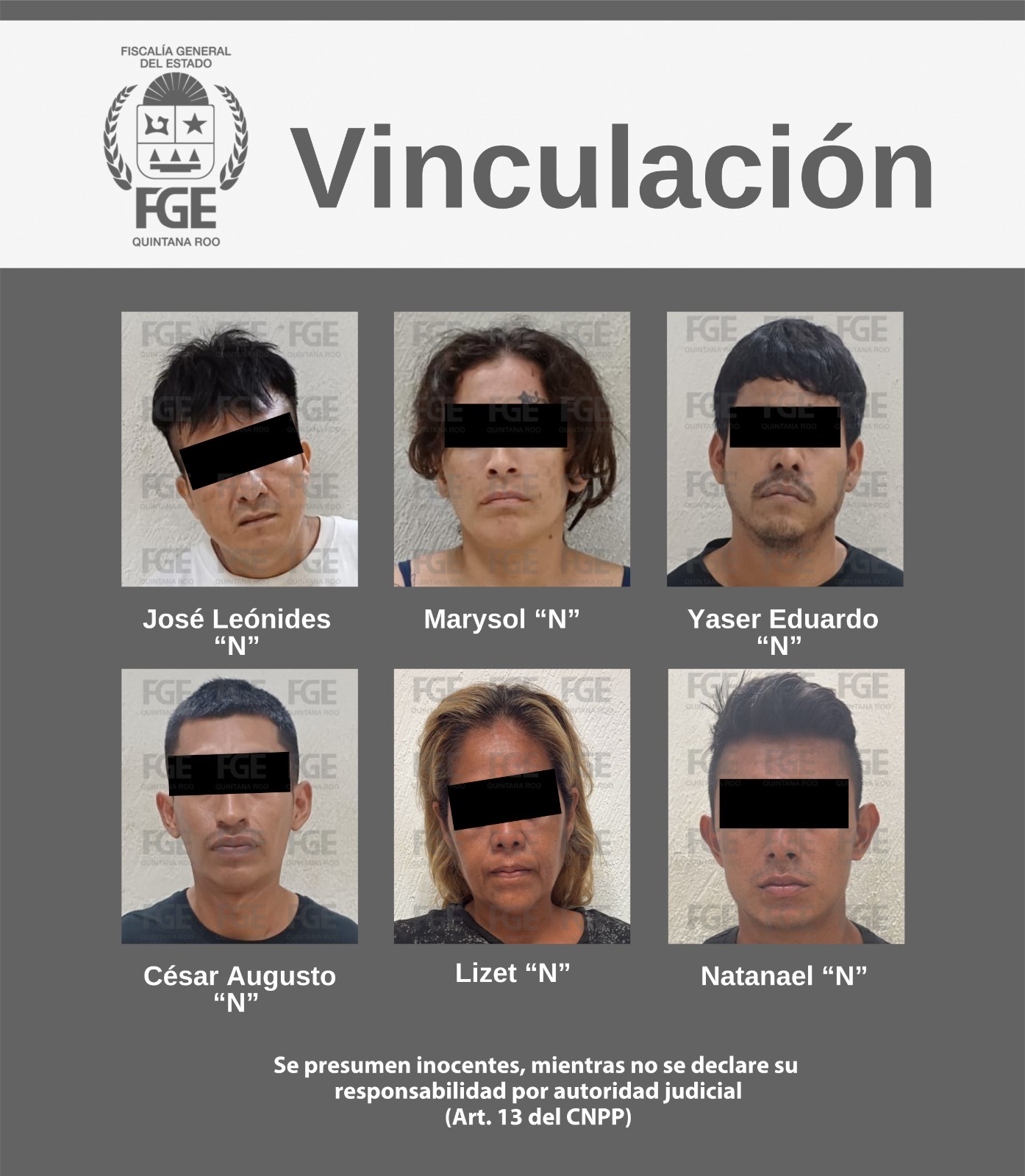 FGE Quintana Roo obtiene vinculación a proceso para seis personas por narcomenudeo en Playa del Carmen