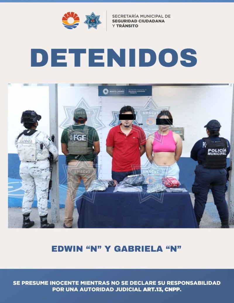 Fueron detenidos un hombre y una mujer por su presunta participación en delitos contra la salud