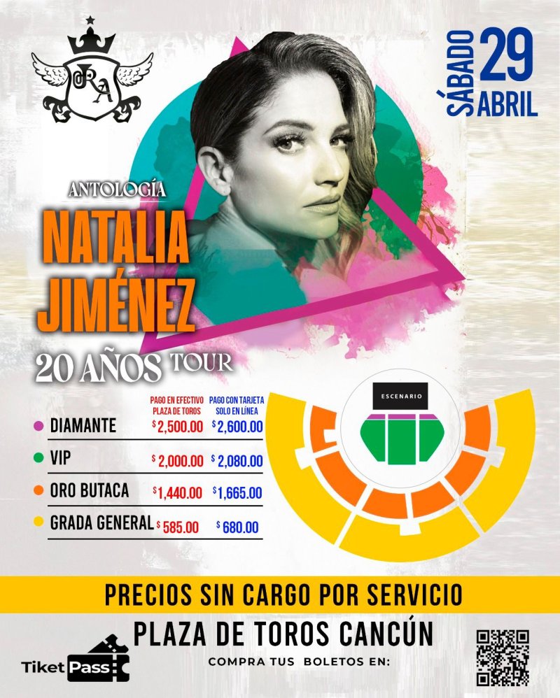 Natalia Jimenez 🦋 quien fuera voz principal de La Quinta Estación se presenta en #cancun 🏝️ con su show totalmente en vivo con mariachi 🎺🎻