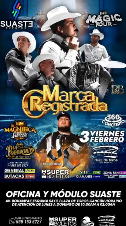 #themagictour 🔮 llega a #Cancun 🏖️ con la agrupación No. 1 de las plataformas digitales “Grupo Marca Registrada ®️”