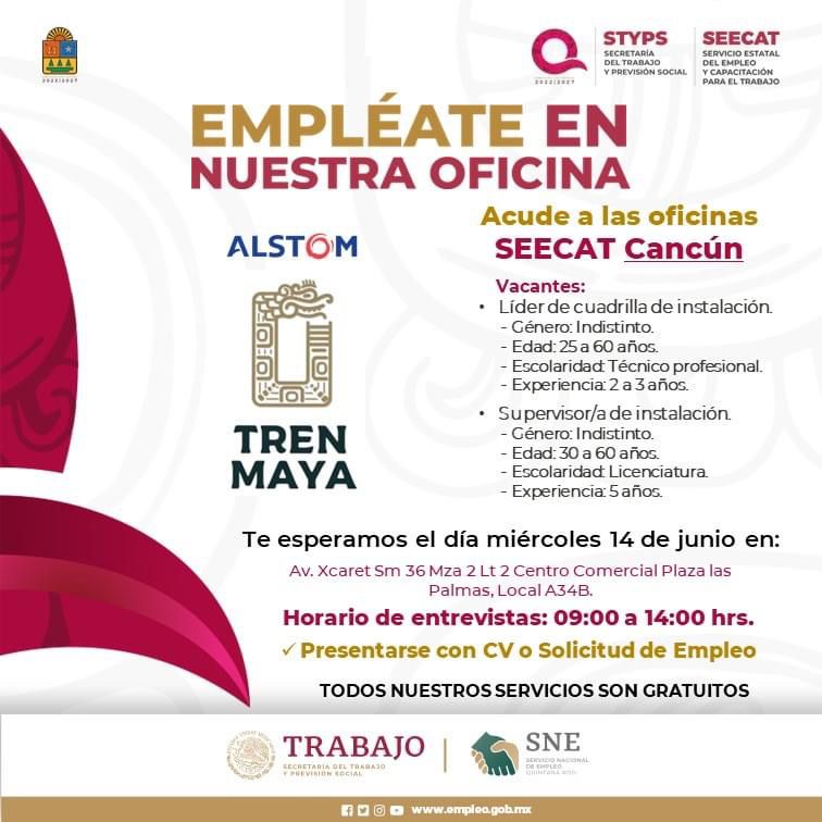 Ofrecen más de 200 vacantes en Cancún para obra del Tren Maya