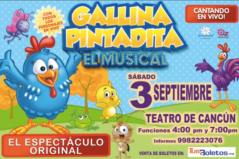 ¡POR PRIMERA VEZ EN CANCÚN! “Gallina Pintadita el Musical”