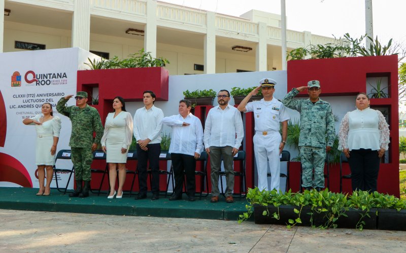 Recuerdan autoridades el 172 aniversario luctuoso de Andrés Quintana Roo