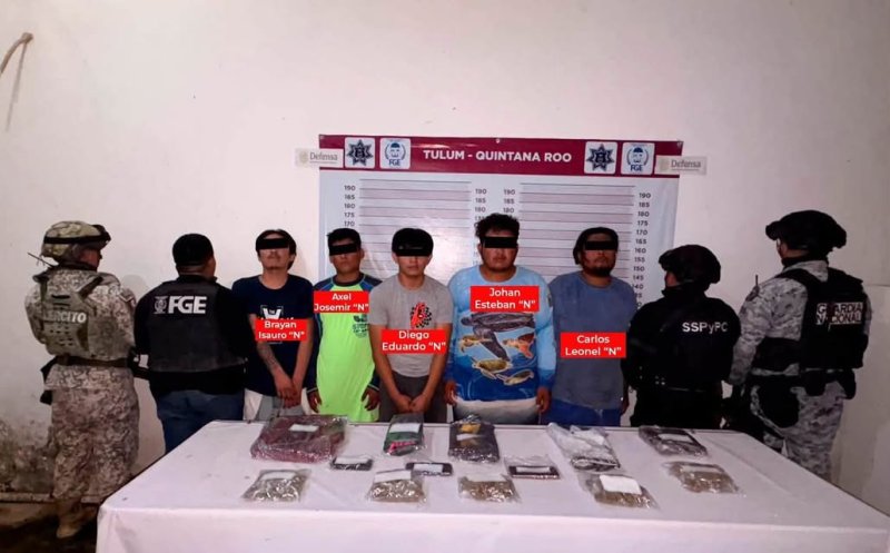 Detienen a cinco personas por narcomenudeo en Tulum