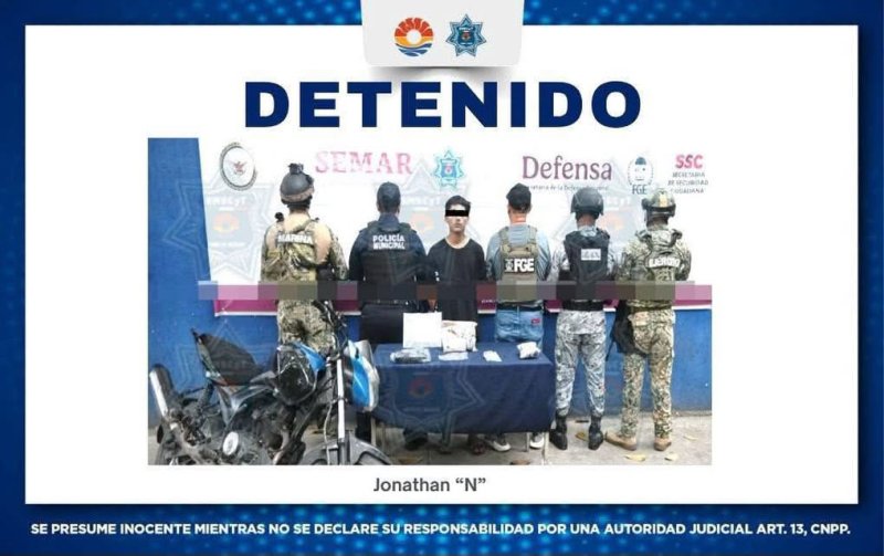 Recuperan motocicleta robada y detienen a joven de 18 años en Cancún