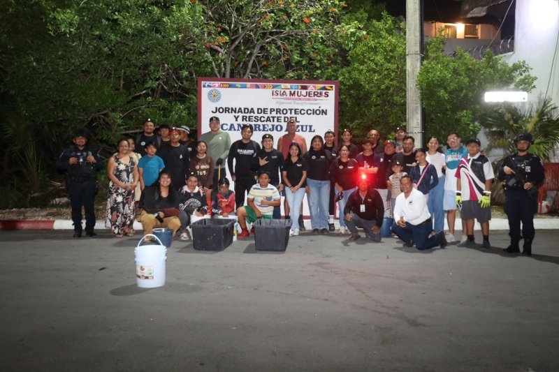 Concluye con éxito jornada de protección y rescate del cangrejo azul en Isla Mujeres