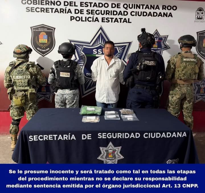 Detención de Haider Alberto N. por posesión de marihuana en Benito Juárez
