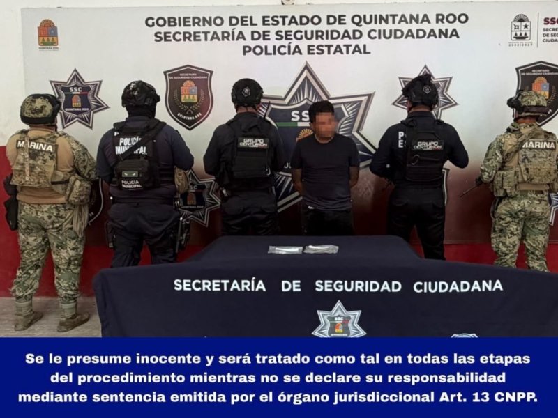 Detención de José Miguel “N” por sospecha de narcotráfico en Quintana Roo