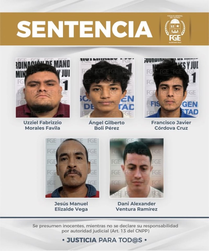 FGE condena a cinco hombres a 50 años por homicidio calificado