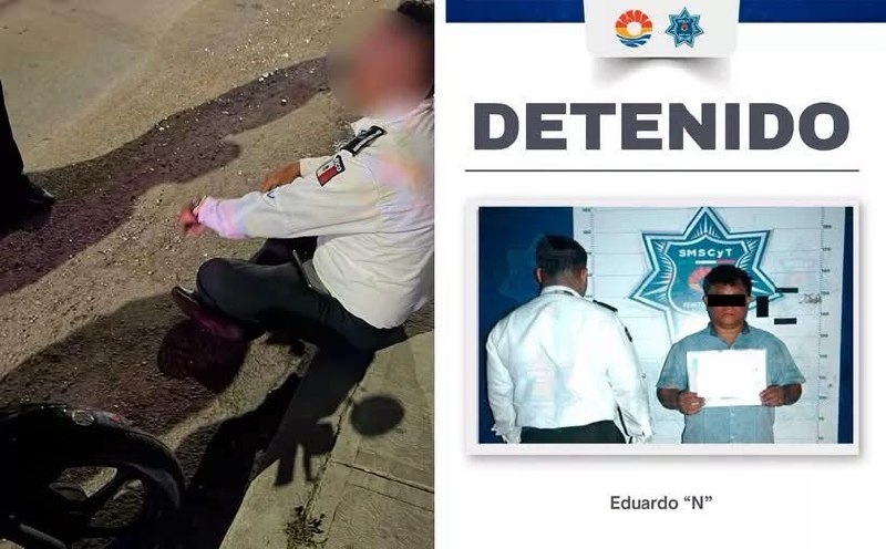 Fiscalía investiga a conductor que atropelló a policía en Cancún