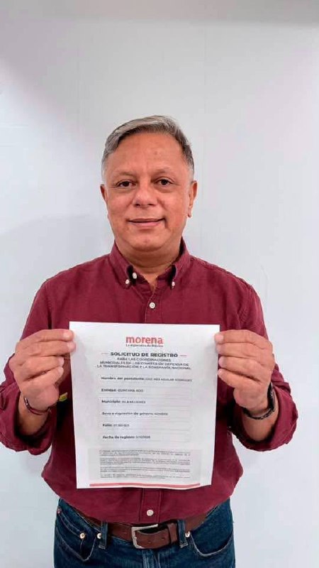 Pepe Aguilar se registra para la Coordinación Municipal de Defensa de la Transformación y la Soberanía Nacional en Isla Mujeres
